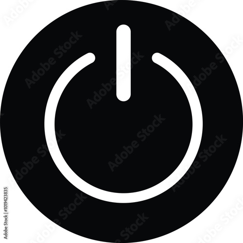 power icon on metal internet button