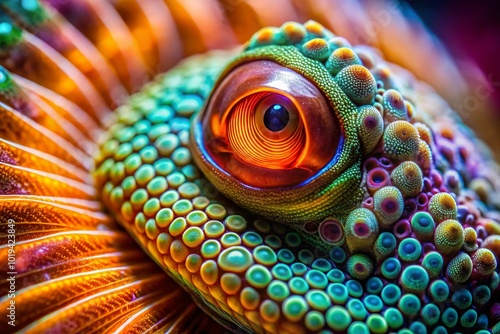 Unique Close-Up of Cymothoa Parasite on Fish Skin Showcasing Intricate Details and Textures photo