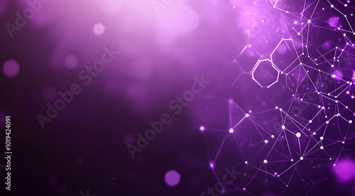 Abstract purple background design with hexagon shapes and connection lines for technology design, science design, or digital concept vector illustration design. Digital data network design