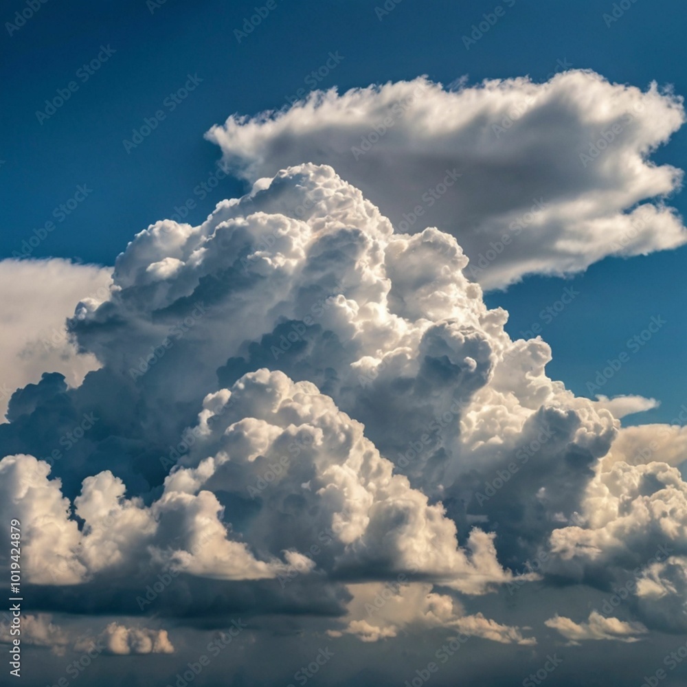 Vibrant blue sky with fluffy white clouds
Vibrant blue sky with fluffy white clouds