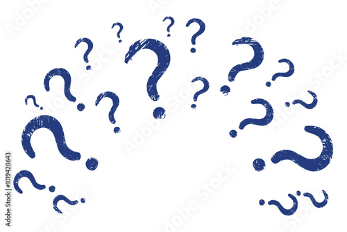 question mark grunge point to circle