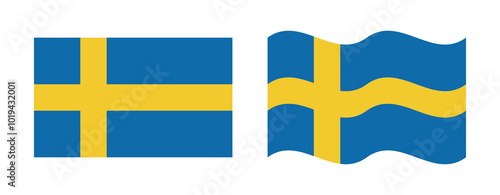 Sweden flag flat waving