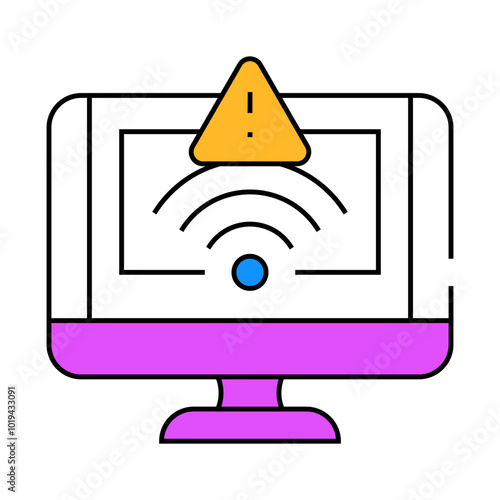 network troubles repair computer line icon vector. network troubles repair computer sign. isolated symbol illustration