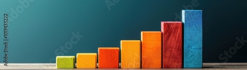 Creative SEO Concepts on Wooden Blocks with Watercolor Accents for Marketing Design, Copy Space Available