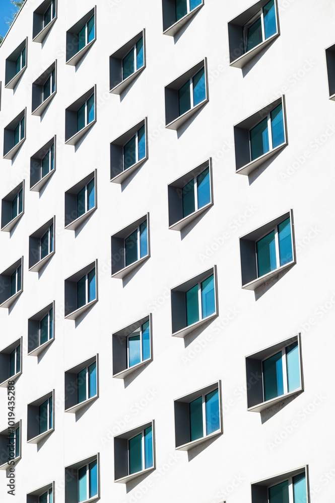 Modern Building with Patterned Windows Modern Building with Patterned Windows