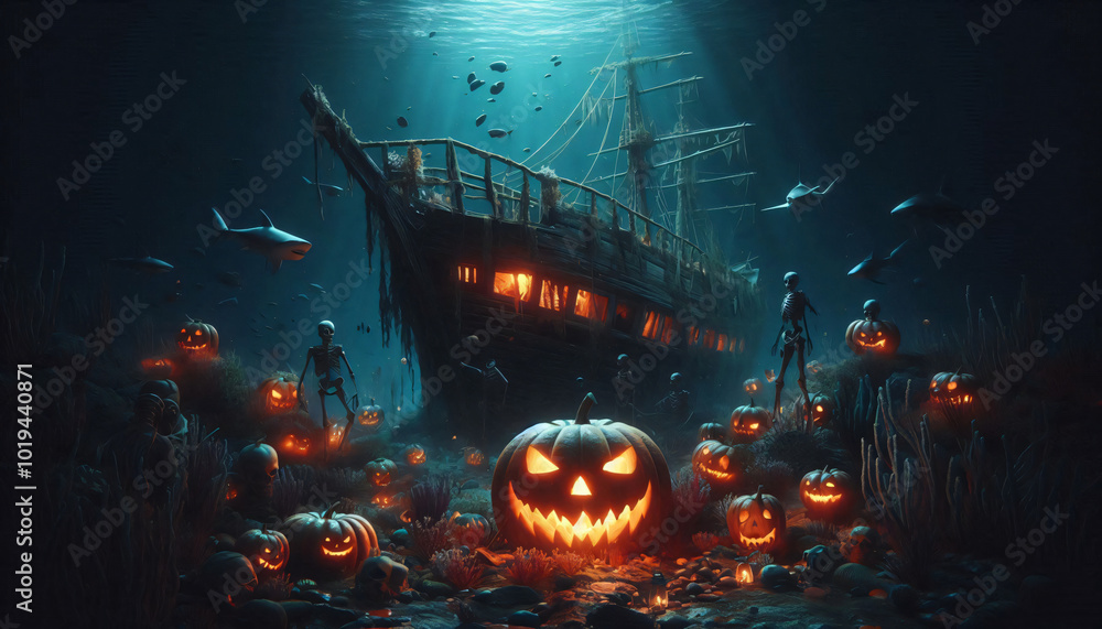Obraz premium underwater Halloween