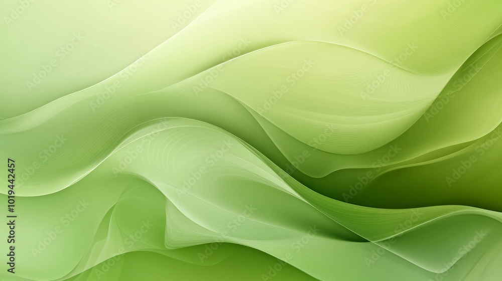Obraz premium Abstract green patterns with smooth curves and gradients,