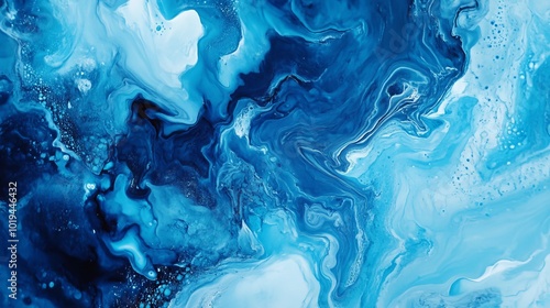 Abstract art focused on different shades of blue,