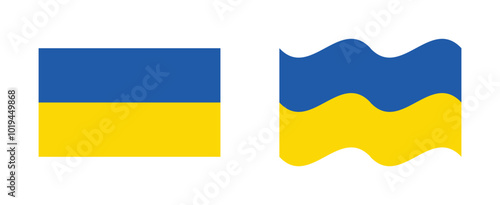 Ukraine flag flat wave