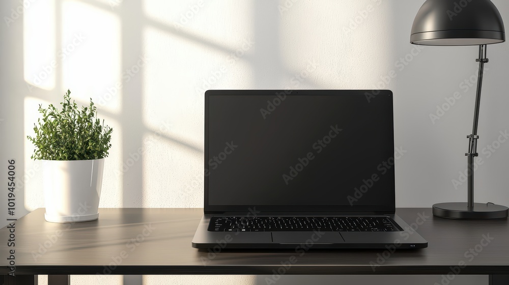 Laptop. Computer Notebook. A sleek laptop with the screen open, on a minimalist desk setup. Ideal for technology or business-related advertisements. Laptop. Computer Notebook. A sleek laptop with the screen open, on a minimalist desk setup. Ideal for technology or business-related advertisements.