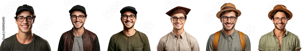young happy men wear casual dress on transparent background young happy men wear casual dress on transparent background