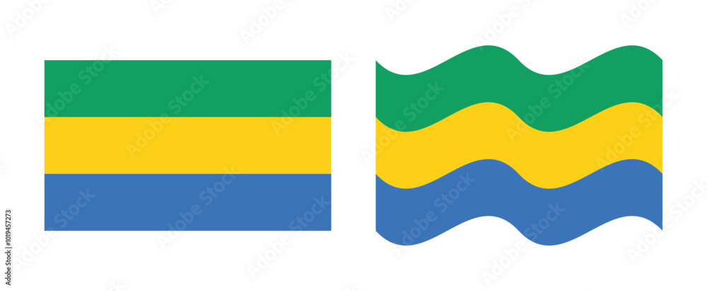Obraz premium Gabon flag flat wave