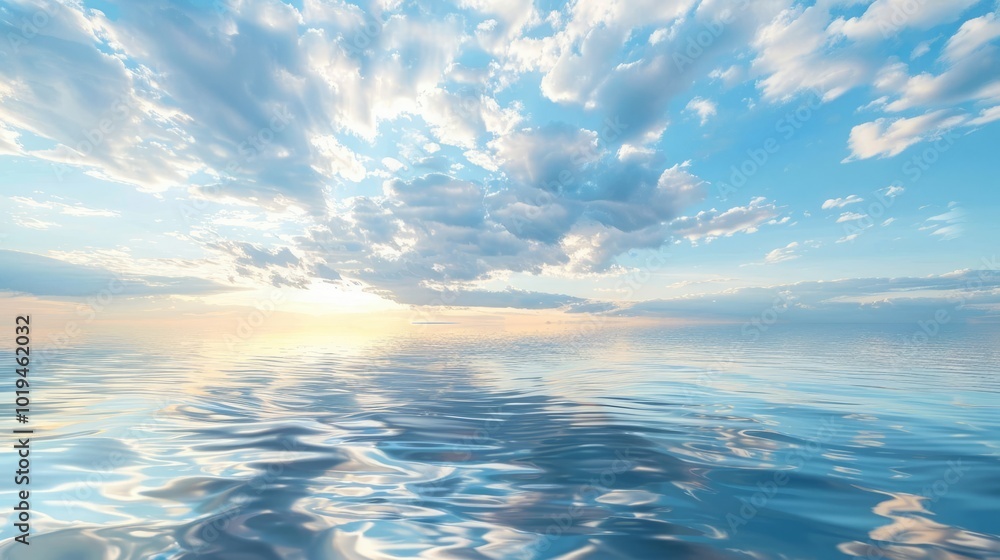 Sky and reflection in the water surface. Beautiful summer seascape Sky and reflection in the water surface. Beautiful summer seascape