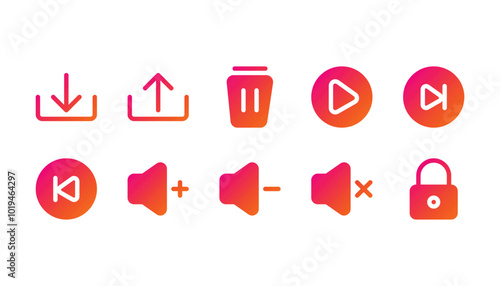 user interface icon pack solid gradient style