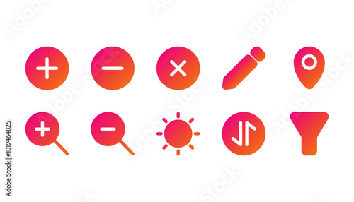 user interface icon pack solid gradient style