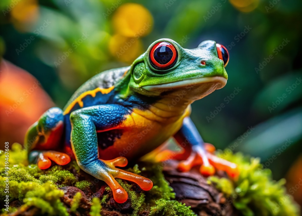 Vibrant and Colorful Frogs in Their Natural Habitat Showcasing Nature's Beautiful Wildlife Diversity Vibrant and Colorful Frogs in Their Natural Habitat Showcasing Nature's Beautiful Wildlife Diversity