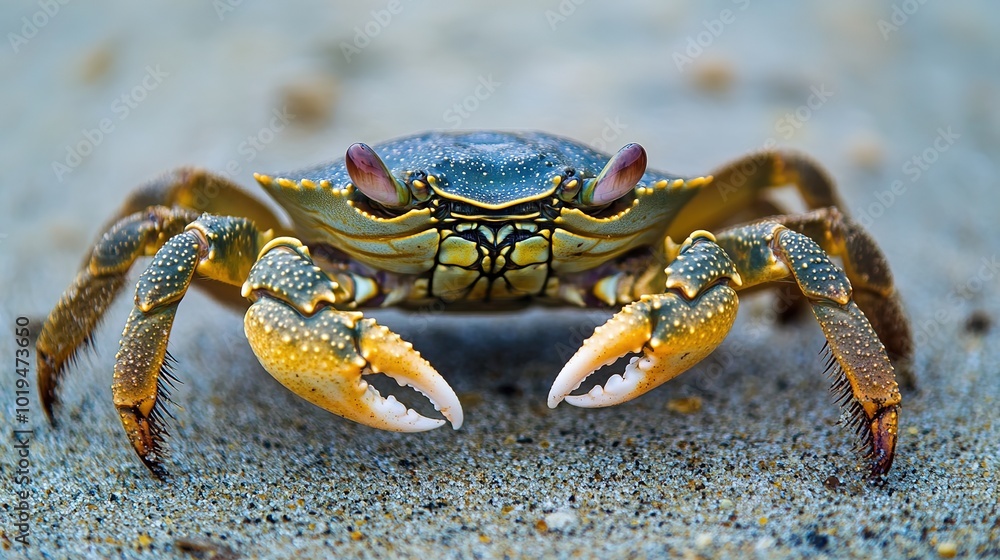 Minimalist Illustration of a Simple Crab, Highlighting Its Distinctive Claws and Shell Features Minimalist Illustration of a Simple Crab, Highlighting Its Distinctive Claws and Shell Features