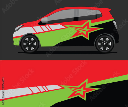 Racing Car Warp Illustration