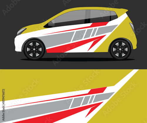 Racing Car Warp Illustration