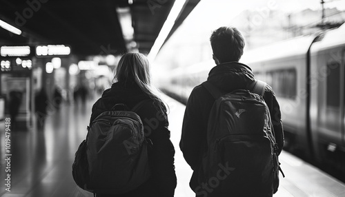 Emotional goodbyes at airports or train stations, focusing on connection and separation