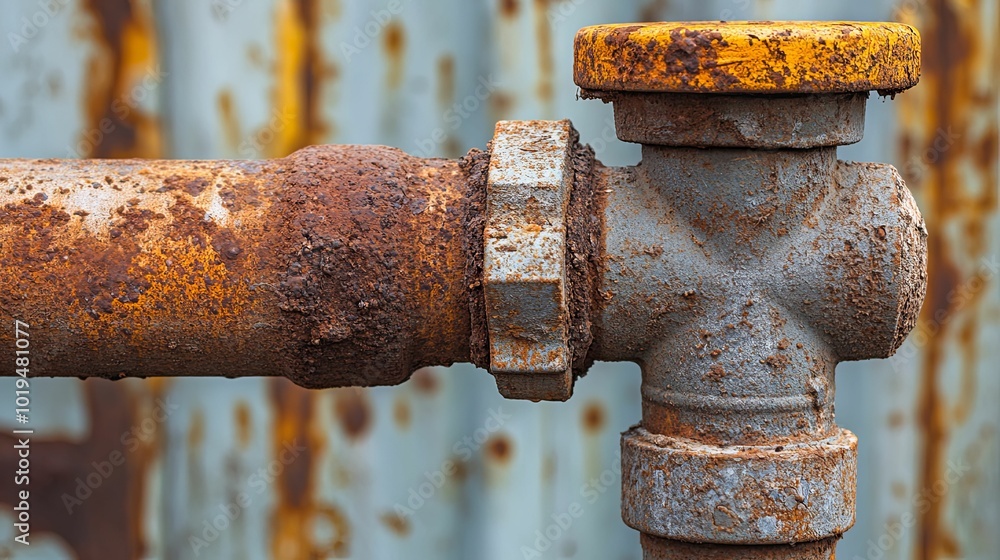 Rusty Metal Pipe with a Yellow Cap Rusty Metal Pipe with a Yellow Cap