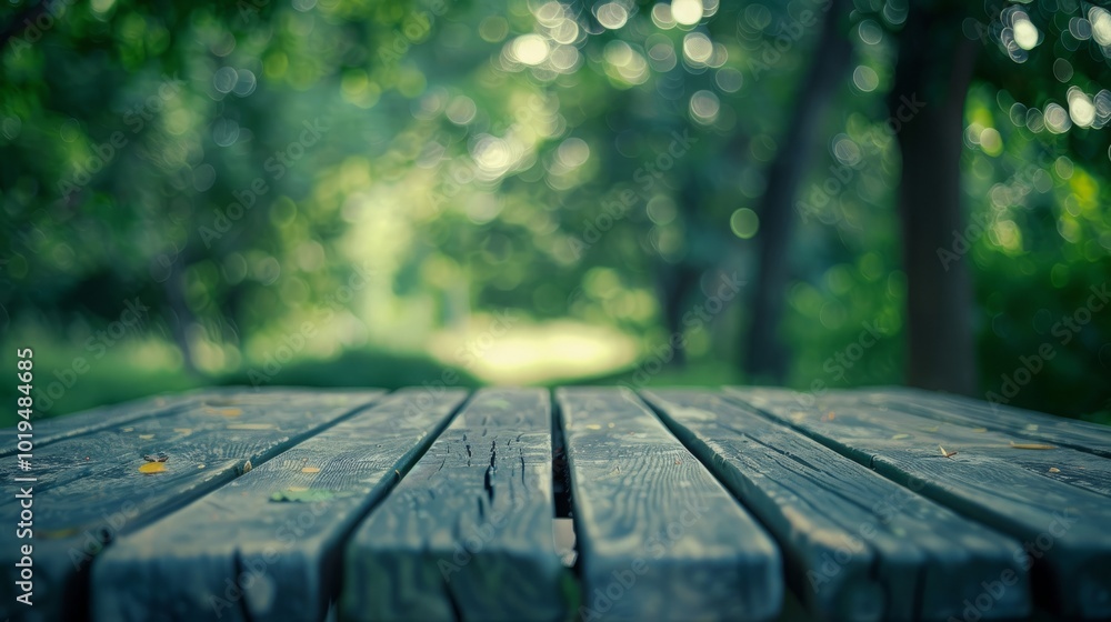 wooden empty table and natural defocused background wooden empty table and natural defocused background