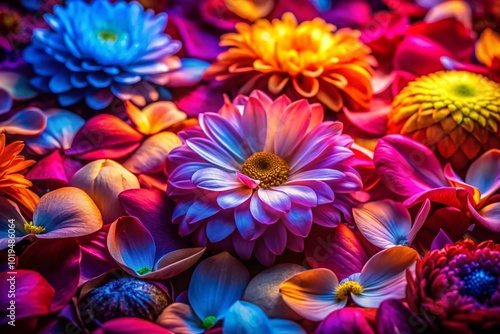 Vibrant Flower Petals in Varying Colors, Textures, and Shapes for Nature and Floral Photography Projects