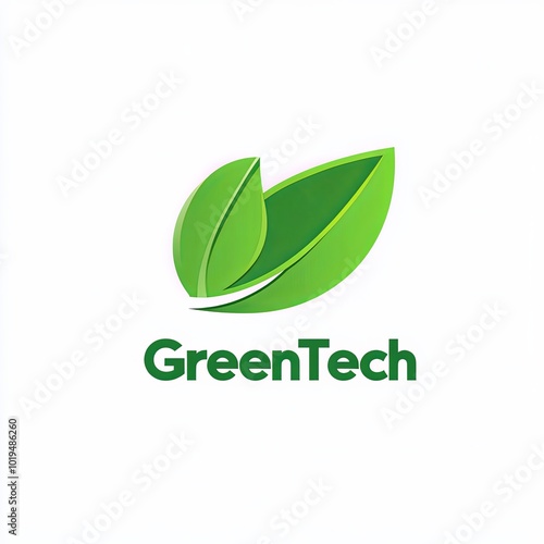 Eco-friendly GreenTech logo design with leaves