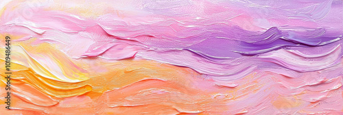 A close up of the texture and color palette of various shades of pastel pink, purple, orange, and yellow paint, generative AI