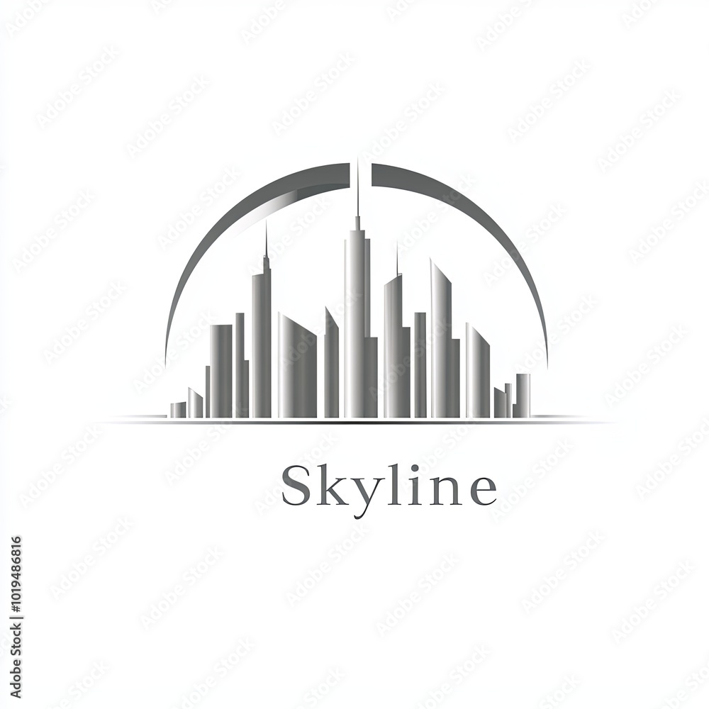 Fototapeta premium Modern skyline silhouette with elegant design elements