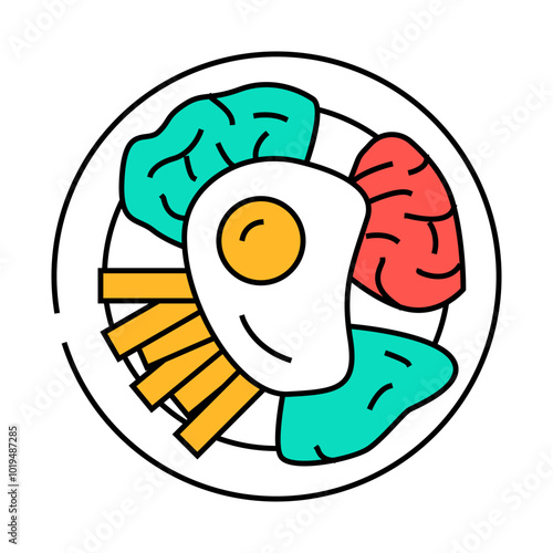 bibimbap dish korean cuisine line icon vector. bibimbap dish korean cuisine sign. isolated symbol illustration