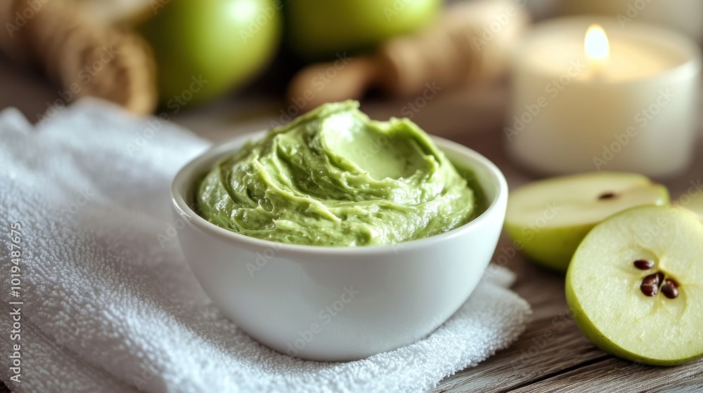 Homemade Green Facial Mask with Apple for Healthy Skin Homemade Green Facial Mask with Apple for Healthy Skin