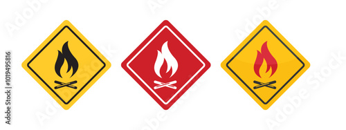 set danger fire sign