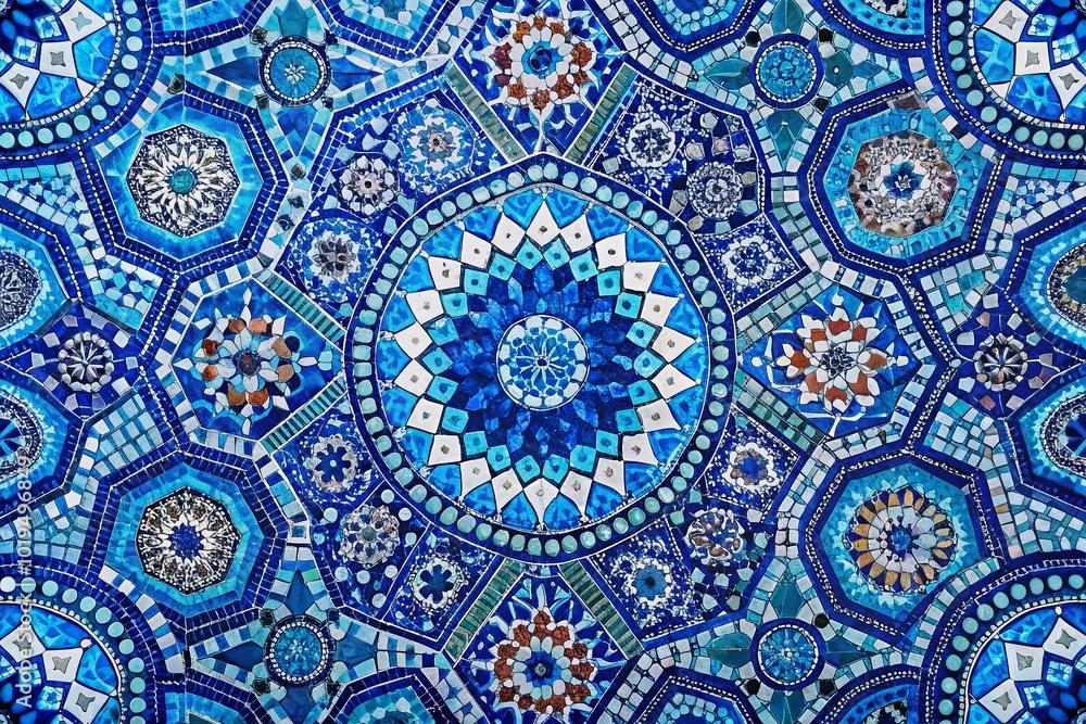 Vibrant Mosaic Blue Pattern Ideal for Backgrounds, Textiles, and Artistic Design Projects Vibrant Mosaic Blue Pattern Ideal for Backgrounds, Textiles, and Artistic Design Projects