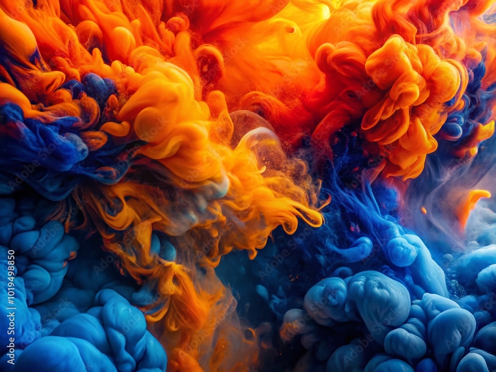Obraz premium Vibrant Orange and Navy Blue Abstract Background for Creative Design and Artistic Projects