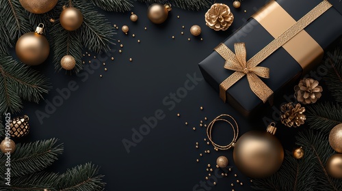 Wallpaper Mural Gift boxes in black and gold theme. Gives a feeling of luxury. Black friday Gifts. Giftboxes Background Torontodigital.ca