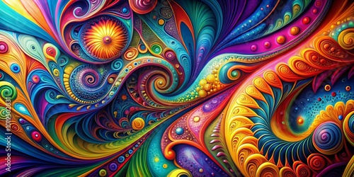 Wallpaper Mural Vibrant Psychedelic Patterns with Abstract Designs and Colorful Swirls for Creative Projects Torontodigital.ca