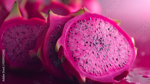 9. Whole and sliced dragon fruit showcasing its unique texture photo