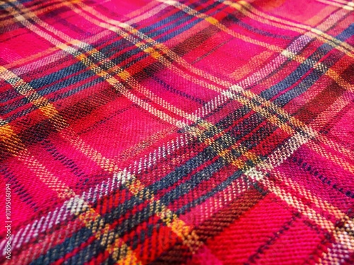 Vibrant Red and Pink Plaid Pattern Textile Perfect for Fashion, Interior Design, and Crafts Projects