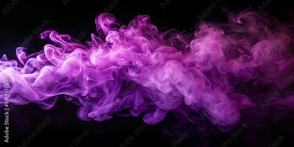 Abstract Swirls of Magenta Smoke Against a Deep Black Background Abstract Swirls of Magenta Smoke Against a Deep Black Background