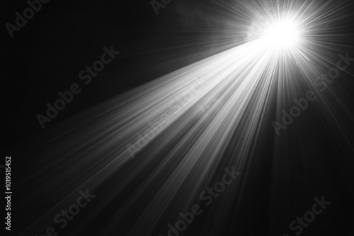 Light effect, lens flare on black background..