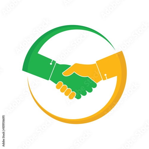 shake hand sign logo symbol green yellow