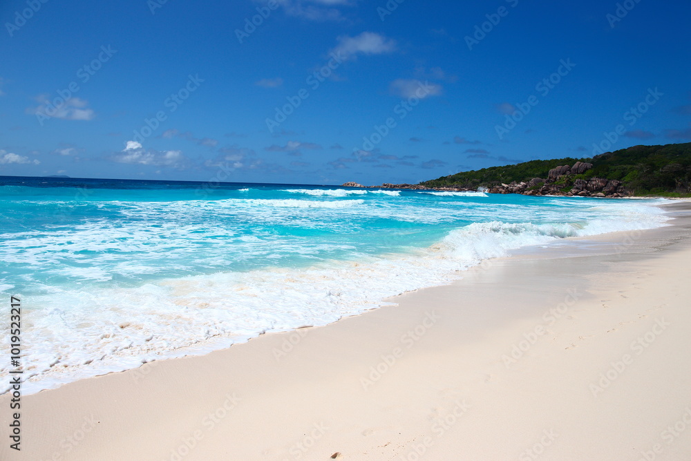 The scenery of Seychelles islands in the Indian Ocean The scenery of Seychelles islands in the Indian Ocean