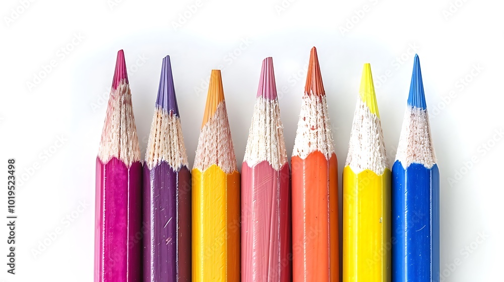 Colorful pencils isolated on white background. Close-up. Colorful pencils isolated on white background. Close-up.