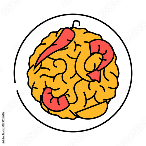 pad thai cuisine line icon vector. pad thai cuisine sign. isolated symbol illustration