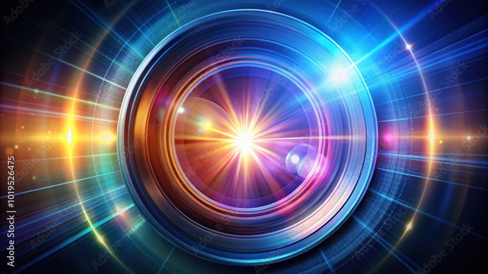 Glowing optical lens creating vibrant lens flares and shiny reflections, lights, optical, lens, lens flares Glowing optical lens creating vibrant lens flares and shiny reflections, lights, optical, lens, lens flares