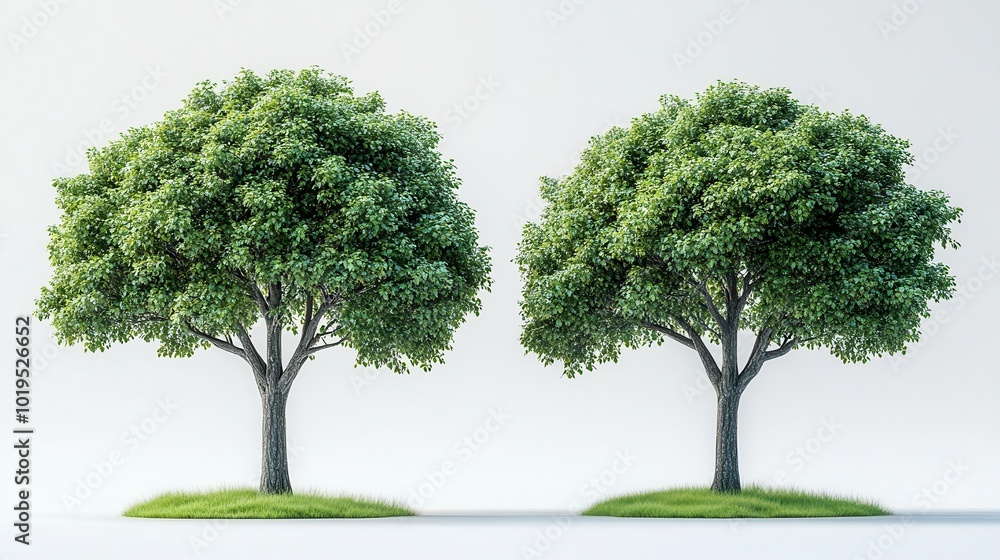 creative 3d rendering of big green trees with their canopies cut out against a clean white background emphasizing their lushness and vitality perfect for naturethemed designs creative 3d rendering of big green trees with their canopies cut out against a clean white background emphasizing their lushness and vitality perfect for naturethemed designs