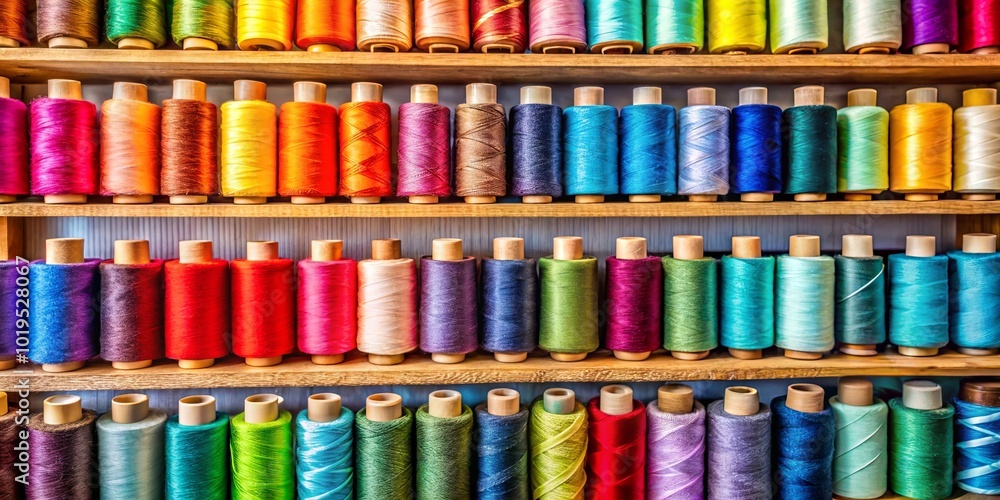 A vibrant tapestry of color, woven with threads of possibility, displayed on wooden shelves, waiting to be transformed into something beautiful. A vibrant tapestry of color, woven with threads of possibility, displayed on wooden shelves, waiting to be transformed into something beautiful.
