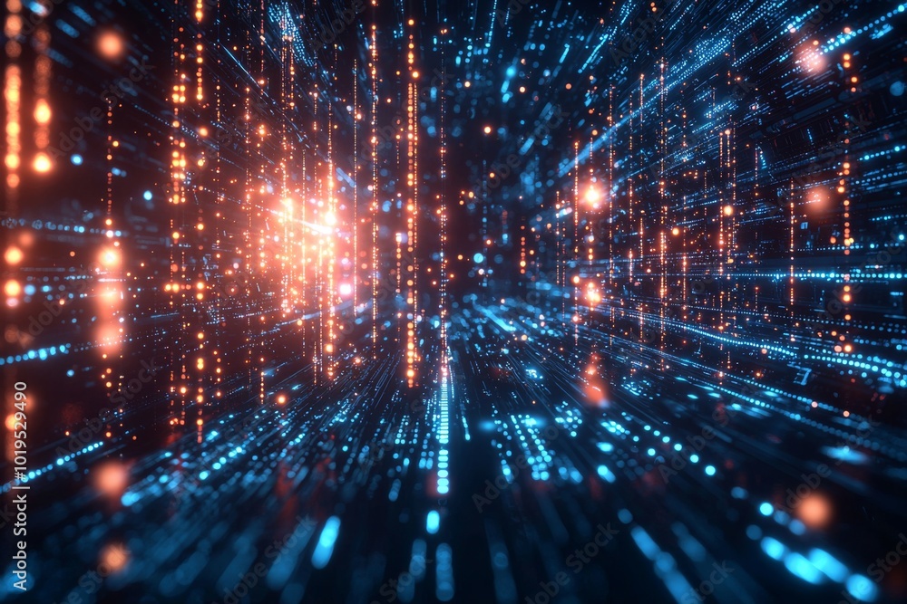 Fototapeta premium Digital Technology background of data and network