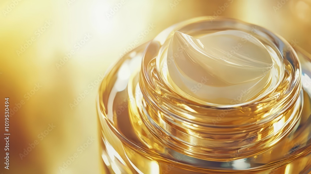 Glass Jar. Skincare Products. Luxury glass jar. Close-up of luxury facial cream in an elegant glass jar. Glass Jar. Skincare Products. Luxury glass jar. Close-up of luxury facial cream in an elegant glass jar.